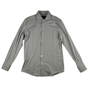 Hugo Boss L HAYS Slim Fit Button Shirt Cotton Blend Grey Size 39 | 15.5 | M